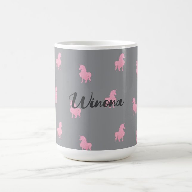 Caneca De Café Unicórnio Rosa Invisível sobre Cinzas (Centro)