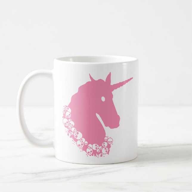 Caneca De Café Unicórnio Zumbi Rosa (Esquerda)