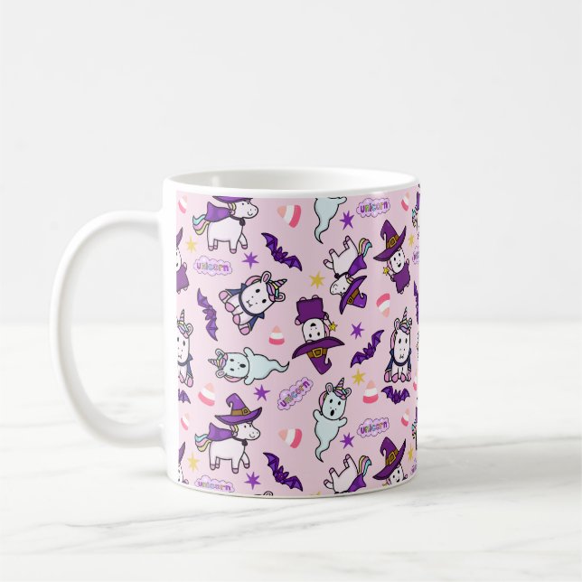 Caneca De Café Unicórnios de Halloween (Esquerda)