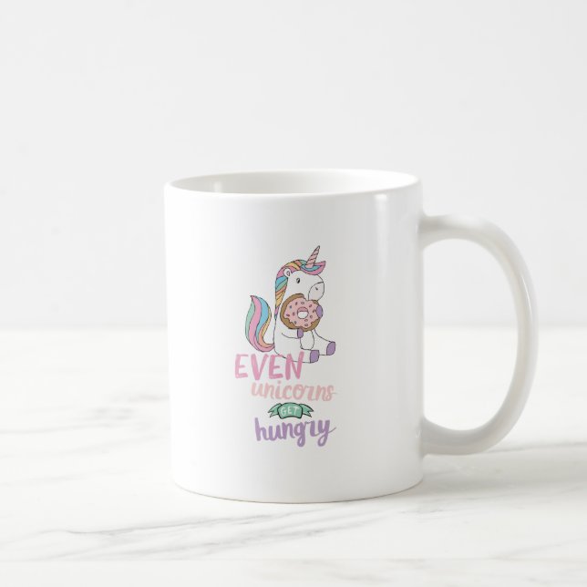 Caneca De Café Unicórnios Famintos Coloridos Arte Cortina (Direita)