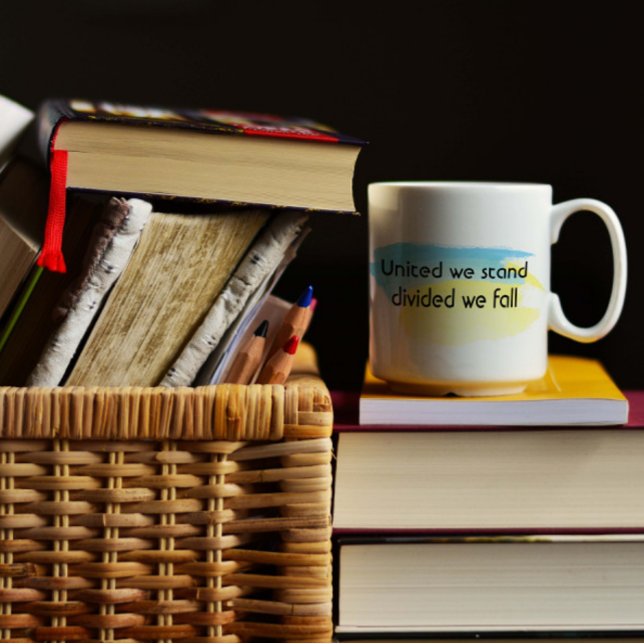 Caneca De Café Unida, citamos amarelo azul Ucrânia (Criador carregado)