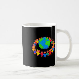 Caneca De Café Unidade Ao Redor Do Mundo - Crianças Segurando Mão