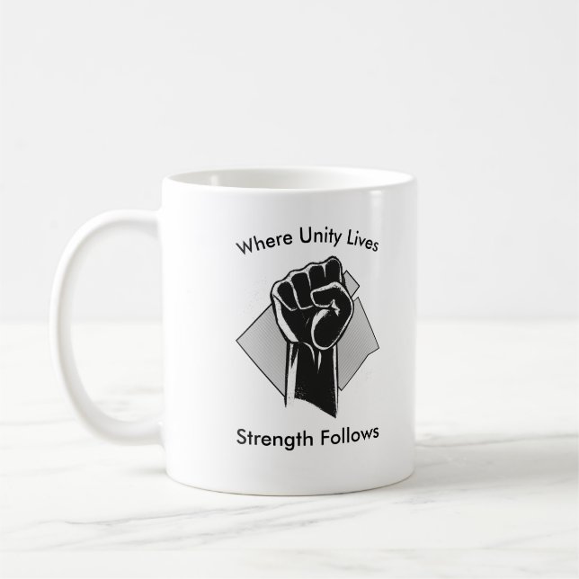 Caneca De Café Unidade e Força Inspiradora (Esquerda)