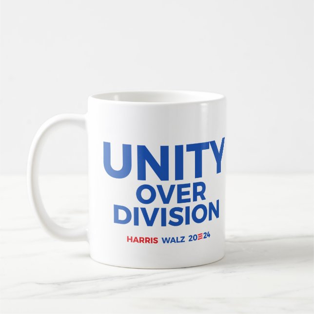 Caneca De Café Unidade sobre Divisão - Harris Walz 2024 (Esquerda)
