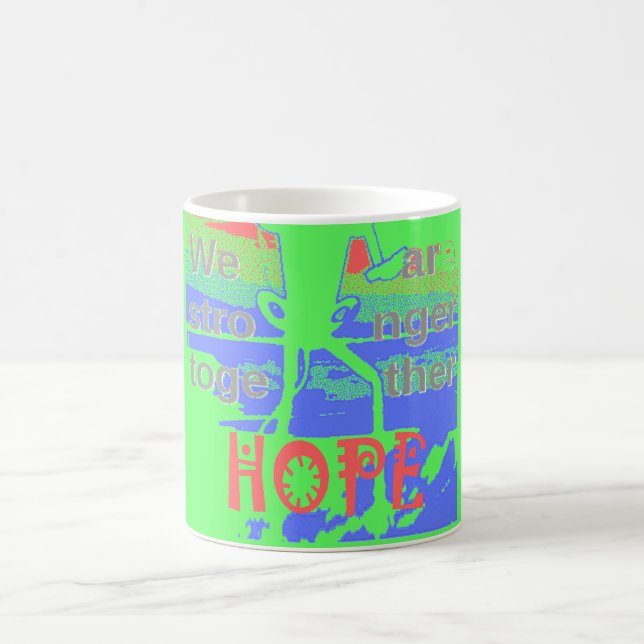 Caneca De Café Unidos na Esperança: Mais Fortes Juntos - EUA Vibr (Centro)