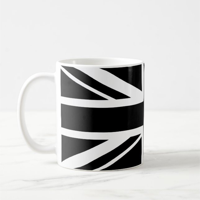 Caneca De Café Union Jack ~ Black and White (Esquerda)
