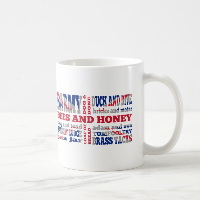 Caneca De Café Union Jack, gíria de rhyming de cockney (Direita)