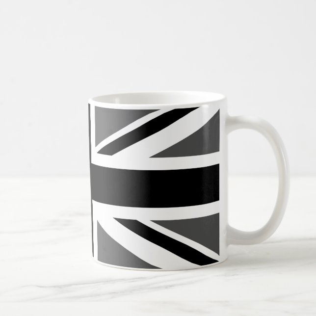 Caneca De Café Union Jack Preto e Cinza (Direita)