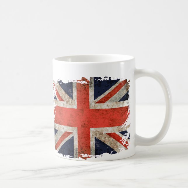 Caneca De Café Union Jack shredded envelhecido (Direita)