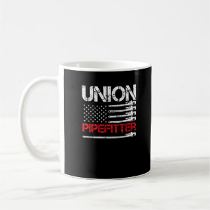 Caneca De Café Union Pipefitter Union Strong USA American Flag Ru