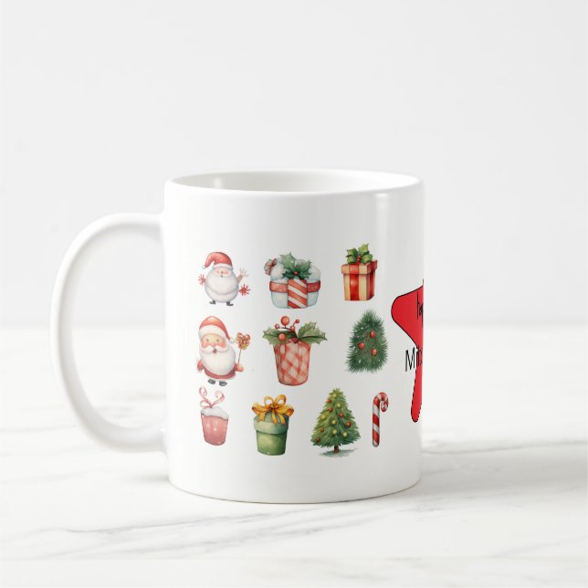 Caneca De Café Unique festive  modern christmas holiday  (Esquerda)