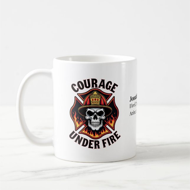 Caneca De Café Unique Firefighter Skull in Maltese Cross FIre (Esquerda)