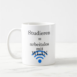 Caneca De Café Unispruch "arbeitslos mit WLAN" Studenten
