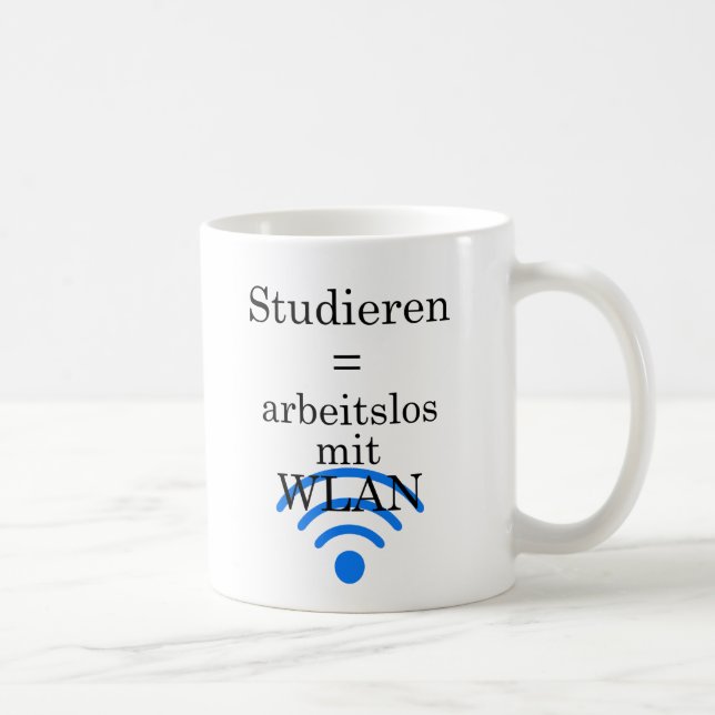 Caneca De Café Unispruch "arbeitslos mit WLAN" Studenten (Direita)