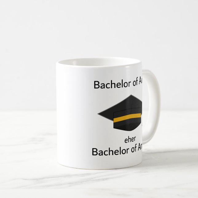 Caneca De Café Unispruch "Bachelor of Angst" Geschenk, Studenten (Frente Esquerda)