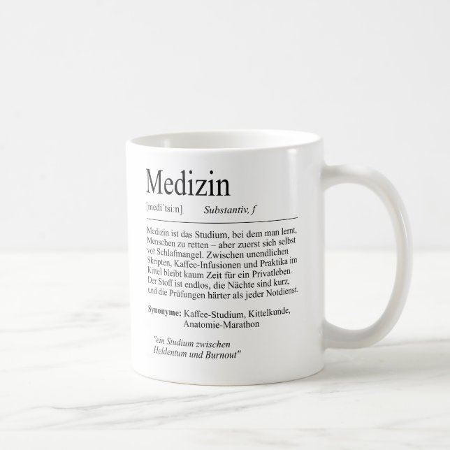 Caneca De Café Unispruch "Medizin" Geschenk, Studenten (Direita)