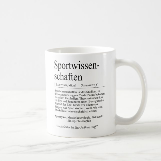 Caneca De Café Unispruch "Sportwissenschaften" Studenten (Direita)
