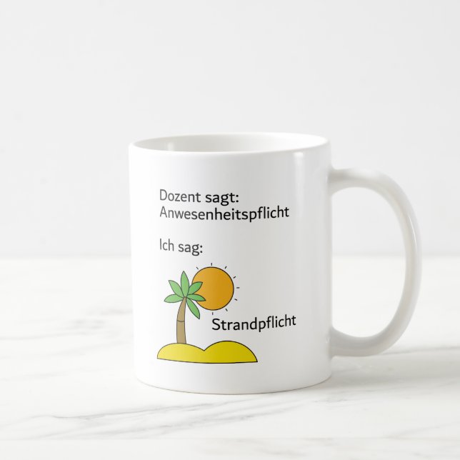 Caneca De Café Unispruch "Strandpflicht" Geschenk, Studenten (Direita)