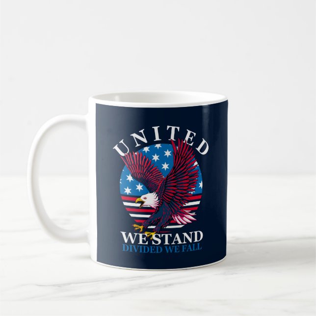Caneca De Café United We Stand - Eagle e American Flag (Esquerda)