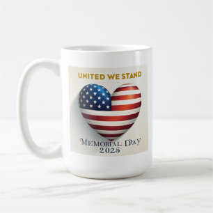 Caneca De Café United We Stand Patriotic Heart Memorial Day Mug