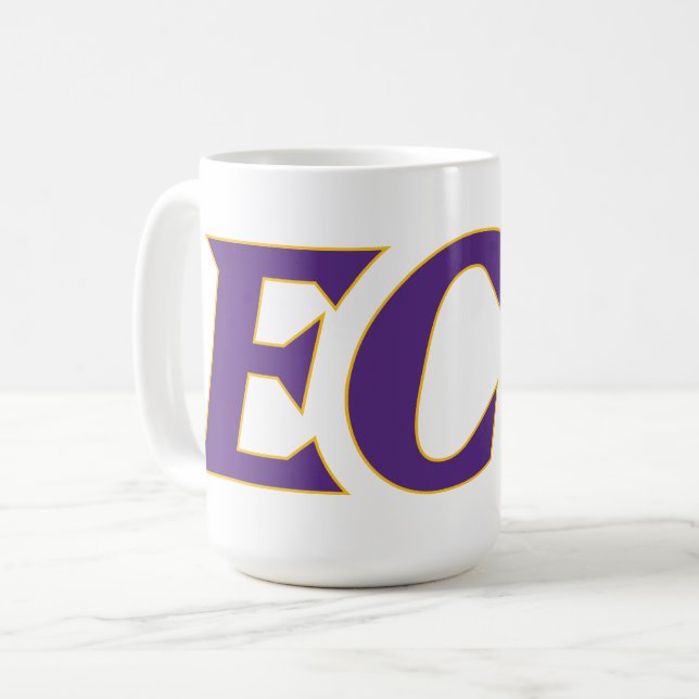 Caneca De Café Universidade da Carolina do Leste | Logotipo ECU (Frente Esquerda)