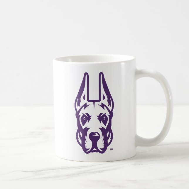 Caneca De Café Universidade de Albany Great Dane Mascot Head (Direita)