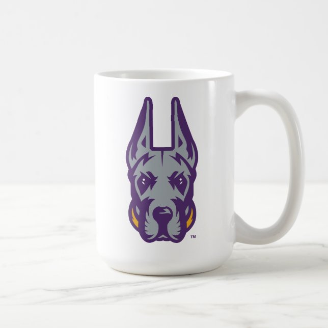 Caneca De Café Universidade de Albany Great Dane Mascot Head (Direita)
