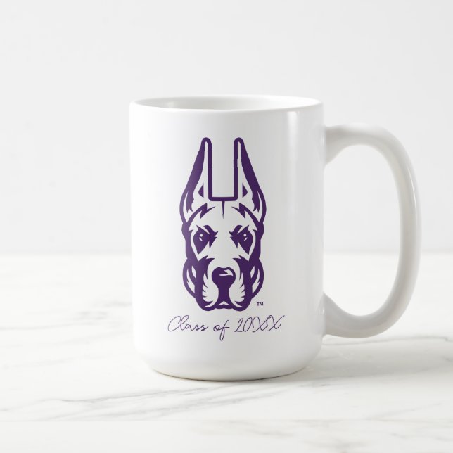 Caneca De Café Universidade de Albany Great Dane Mascot Head (Direita)