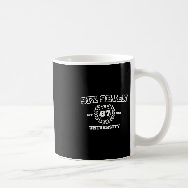 Caneca De Café Universidade Seis Sete Seis Sete Bruh 67 Meme  (Direita)