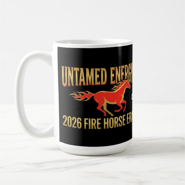 Caneca De Café Untamed Energy 2026 Fire Horse Era Lunar New Year  (Esquerda)