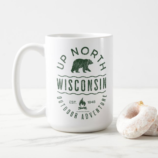 Caneca De Café Up North Wisconsin (Com Donut)