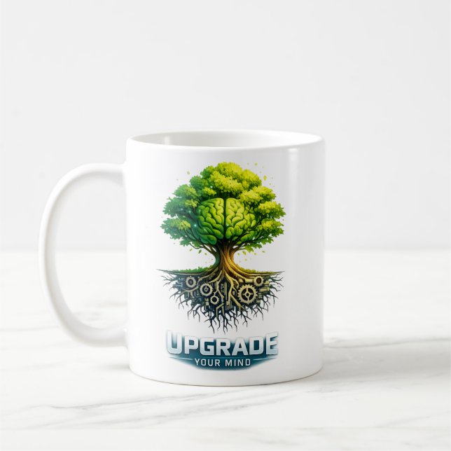 Caneca De Café Upgrade Your Mind Design (Esquerda)