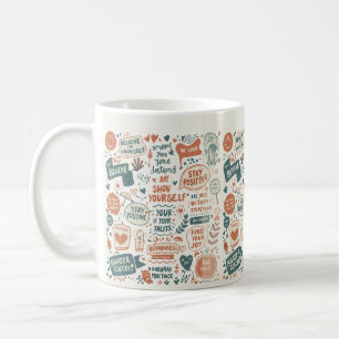 Caneca De Café Uplifing Doodle Wall Decor: Impressões de arte par