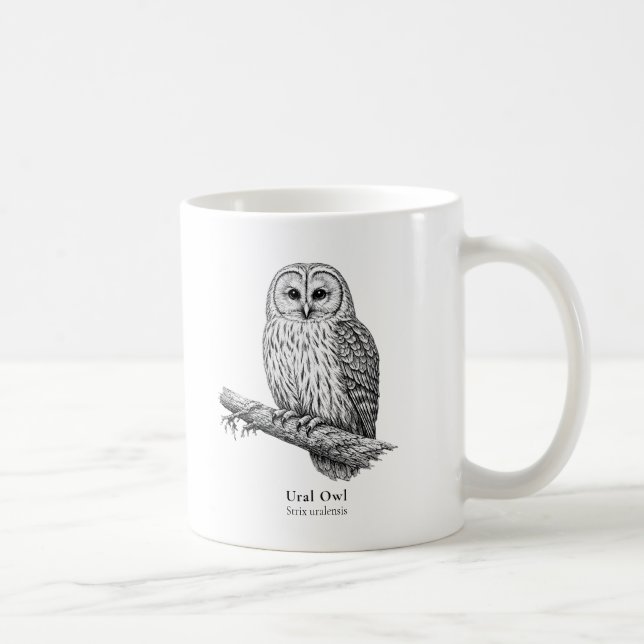 Caneca De Café Ural Owl Black & White Coffee Mug (Direita)