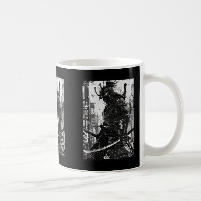 Caneca De Café Urban Samurai Warrior Grunge Japanese Streetwear (Direita)