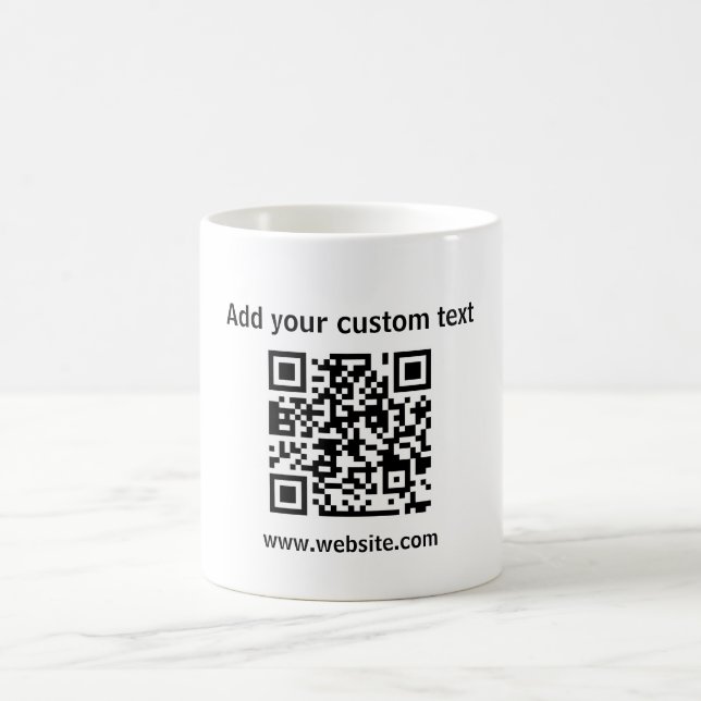 Caneca De Café URL de negócios de código qr branco simples person (Centro)