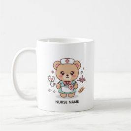 Caneca De Café Ursa de Enfermeira Teddy – Presente Personalizado 