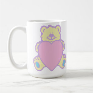 Caneca De Café Ursa de pelúcia fofa coração de amor