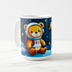 Caneca De Café Ursinho Astronauta Observando as Estrelas