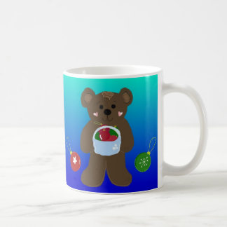 Caneca De Café Ursinho com uma Cesta de Enfeites