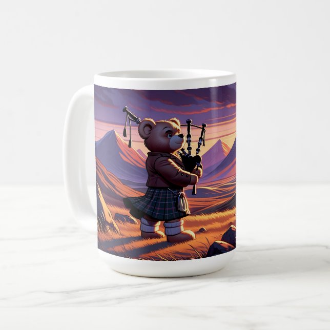 Caneca De Café Ursinho de Bagpipe (Frente Esquerda)
