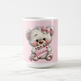 Caneca De Café Ursinho de pelúcia do Dia dos Namorados com Chocol
