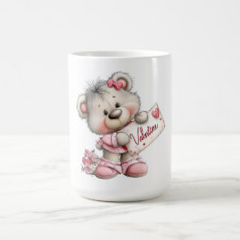 Caneca De Café Ursinho de pelúcia do Dia dos Namorados com Placa