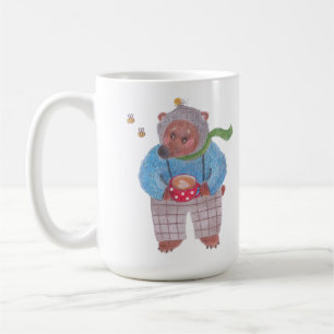 Caneca De Café Urso, abelhas e cappuccino