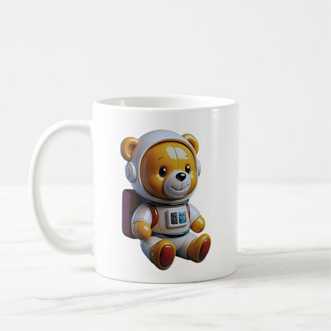 Caneca De Café Urso Astronauta Adorável (Esquerda)
