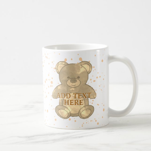 Caneca De Café Urso Bebê Bonito Em Texto Personalizado (Direita)