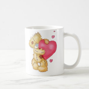 Caneca De Café Urso bonito com corações
