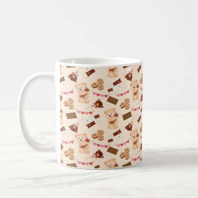 Caneca De Café Urso bonito e chocolate (Esquerda)