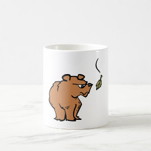 Caneca De Café Urso Castanho com Vida Selvagem Fora de Folha de o