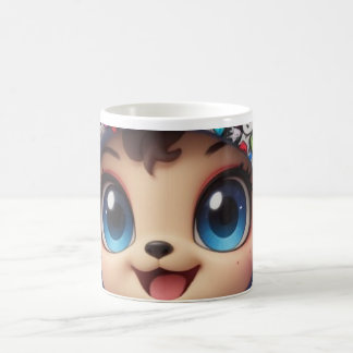 Caneca De Café Urso Chibi Bonito no Hoodie da Borboleta do Grafit